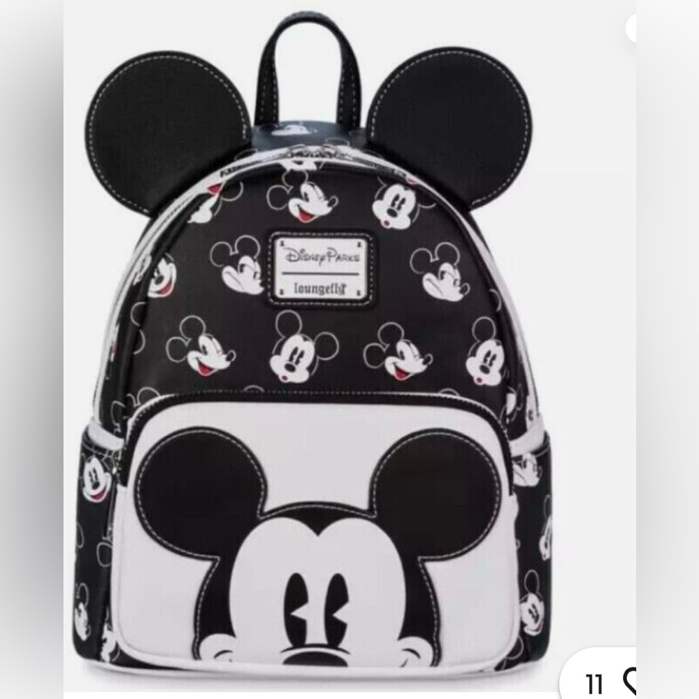 Loungefly: Disney Parks Mickey Mouse with ears faces expression mini backpack.